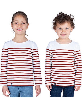 Marinière Coton BIO 'Breizh Océan', Tee Shirt Enfant Garcon ou Fille Manches Longues
