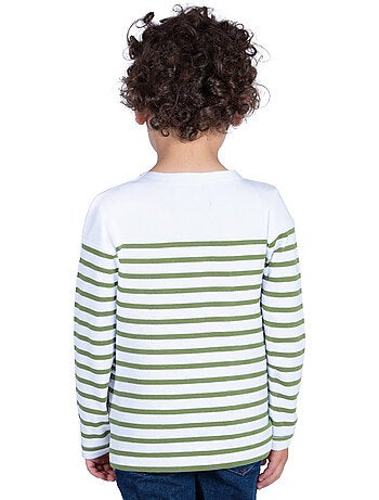 Marinière Coton BIO 'Breizh Océan',de 1 à 14 ans,Tee Shirt Enfant Garcon ou Fille Manches Longues