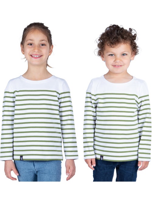 Marinière Coton BIO 'Breizh Océan',de 1 à 14 ans,Tee Shirt Enfant Garcon ou Fille Manches Longues - Kiabi Marinière Coton BIO 'Breizh Océan',de 1 à 14 ans,Tee Shirt Enfant Garcon ou Fille Manches Longues - Kiabi