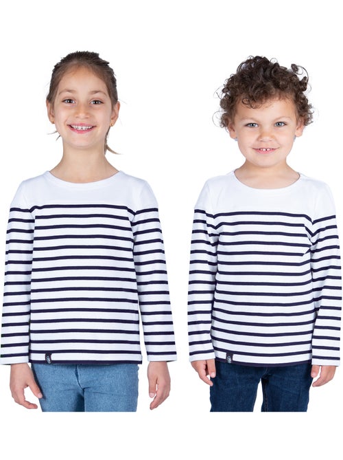 Marinière Coton BIO 'Breizh Océan',de 1 à 14 ans,Tee Shirt Enfant Garcon ou Fille Manches Longues - Kiabi Marinière Coton BIO 'Breizh Océan',de 1 à 14 ans,Tee Shirt Enfant Garcon ou Fille Manches Longues - Kiabi