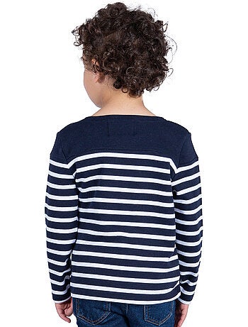 Marinière Coton BIO 'Breizh Océan',de 1 à 14 ans,Tee Shirt Enfant Garcon ou Fille Manches Longues