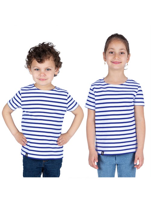 Marinière Coton BIO, de 1 à 14 ans - Création française 'Breizh Océan', tee shirt enfant mixte - Kiabi