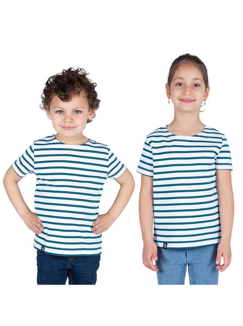 Marinière Coton BIO, de 1 à 14 ans - Création française 'Breizh Océan', tee shirt enfant mixte - Kiabi
