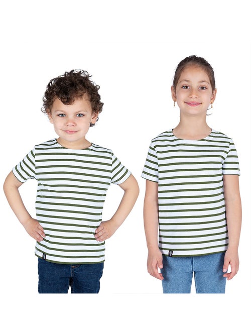 Marinière Coton BIO, de 1 à 14 ans - Création française 'Breizh Océan', tee shirt enfant mixte - Kiabi