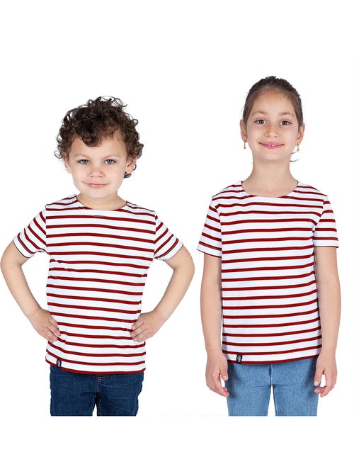 Marinière Coton BIO, de 1 à 14 ans - Création française 'Breizh Océan', tee shirt enfant mixte - Kiabi