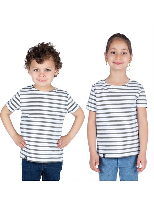Marinière Coton BIO, de 1 à 14 ans - Création française 'Breizh Océan', tee shirt enfant mixte - Kiabi