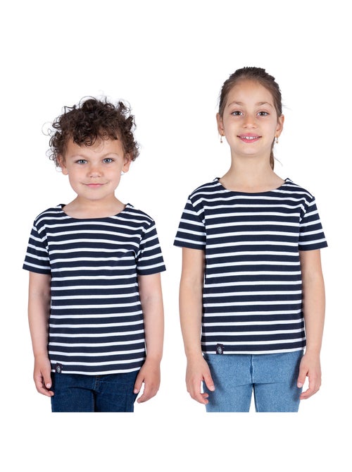 Marinière Coton BIO, de 1 à 14 ans - Création française 'Breizh Océan', tee shirt enfant mixte - Kiabi