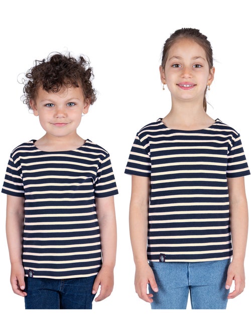 Marinière Coton BIO, de 1 à 14 ans - Création française 'Breizh Océan', tee shirt enfant mixte - Kiabi
