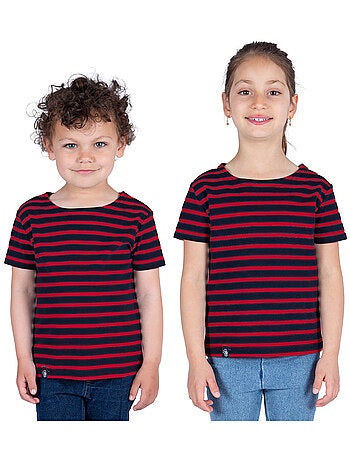 Marinière Coton BIO, de 1 à 14 ans - Création française 'Breizh Océan', tee shirt enfant mixte