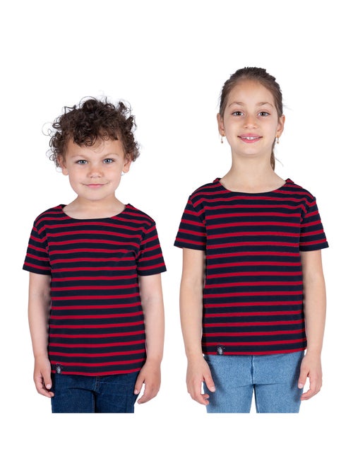 Marinière Coton BIO, de 1 à 14 ans - Création française 'Breizh Océan', tee shirt enfant mixte - Kiabi