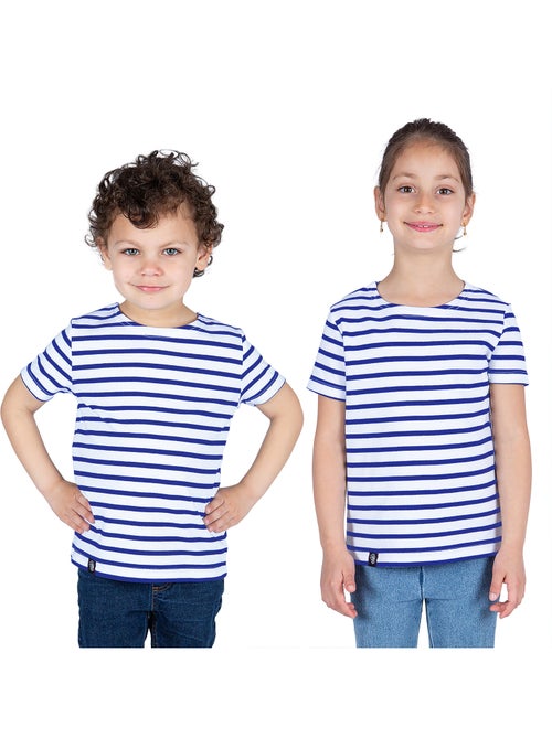 Marinière Coton BIO manches courtes 'Breizh Océan', tee shirt enfant mixte - Kiabi Marinière Coton BIO manches courtes 'Breizh Océan', tee shirt enfant mixte - Kiabi