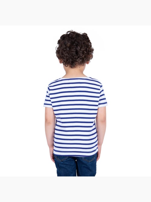 Marinière Coton BIO manches courtes 'Breizh Océan', tee shirt enfant mixte - Kiabi Marinière Coton BIO manches courtes 'Breizh Océan', tee shirt enfant mixte - Kiabi