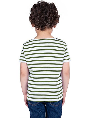 Marinière Coton BIO manches courtes 'Breizh Océan', tee shirt enfant mixte