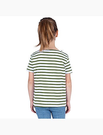 Marinière Coton BIO manches courtes 'Breizh Océan', tee shirt enfant mixte