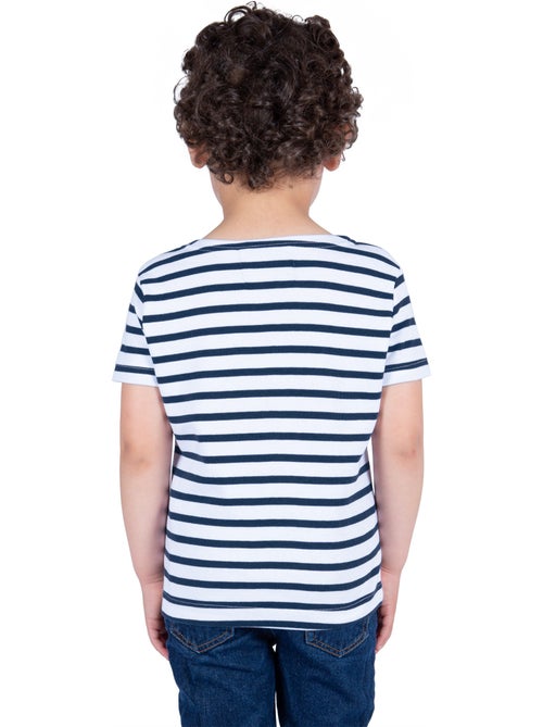 Marinière Coton BIO manches courtes 'Breizh Océan', tee shirt enfant mixte - Kiabi Marinière Coton BIO manches courtes 'Breizh Océan', tee shirt enfant mixte - Kiabi