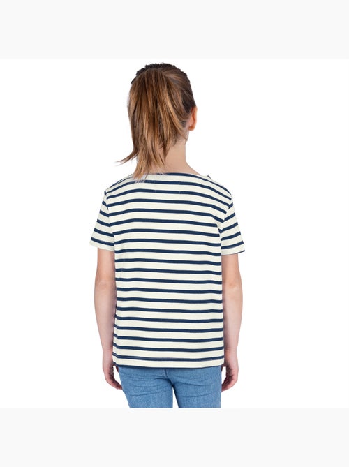 Marinière Coton BIO manches courtes 'Breizh Océan', tee shirt enfant mixte - Kiabi