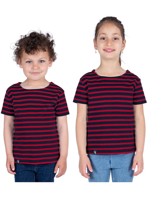 Marinière Coton BIO manches courtes 'Breizh Océan', tee shirt enfant mixte - Kiabi Marinière Coton BIO manches courtes 'Breizh Océan', tee shirt enfant mixte - Kiabi