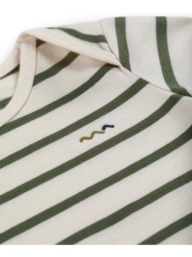 Marinière éco-conçue - Terre de Marins Beige/Vert - Kiabi