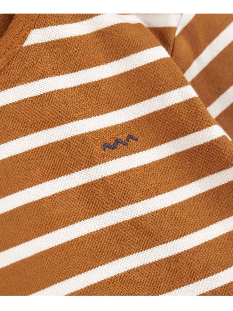 Marinière éco-conçue - terre de marins Écru/Marron - Kiabi