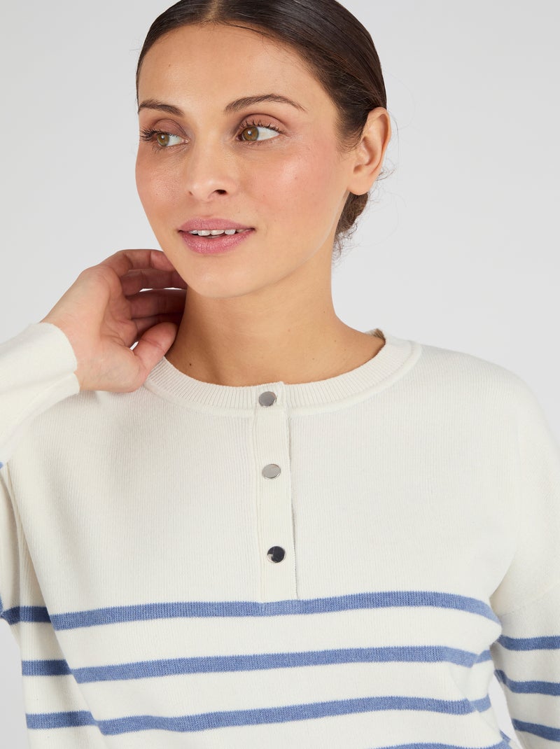 Marinière esprit sweat Thermolactyl - Damart Blanc - Kiabi