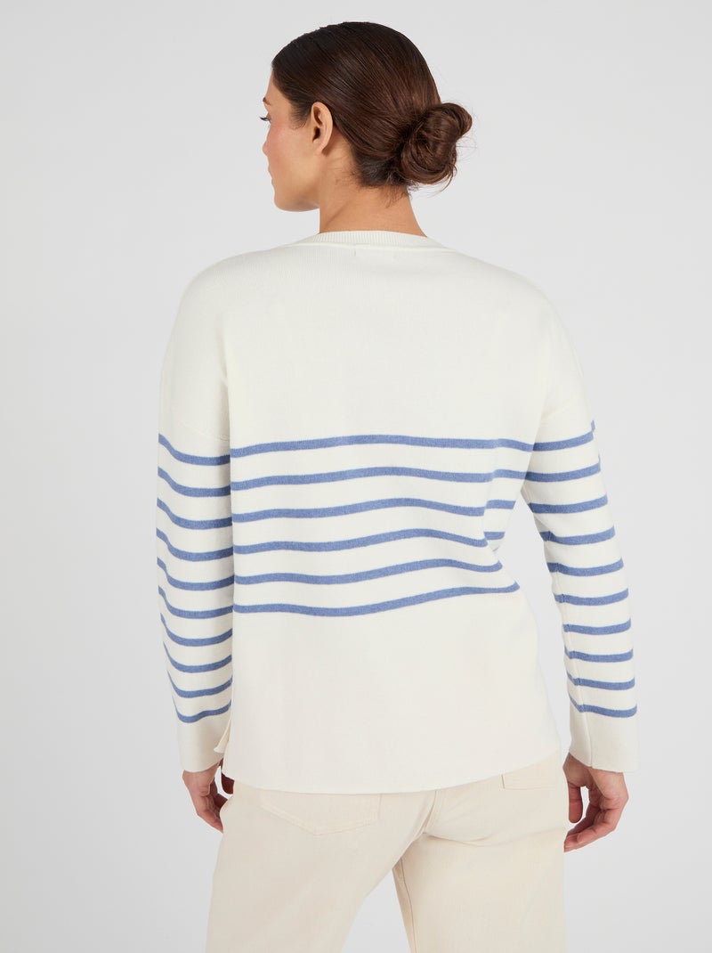 Marinière esprit sweat Thermolactyl - Damart Blanc - Kiabi