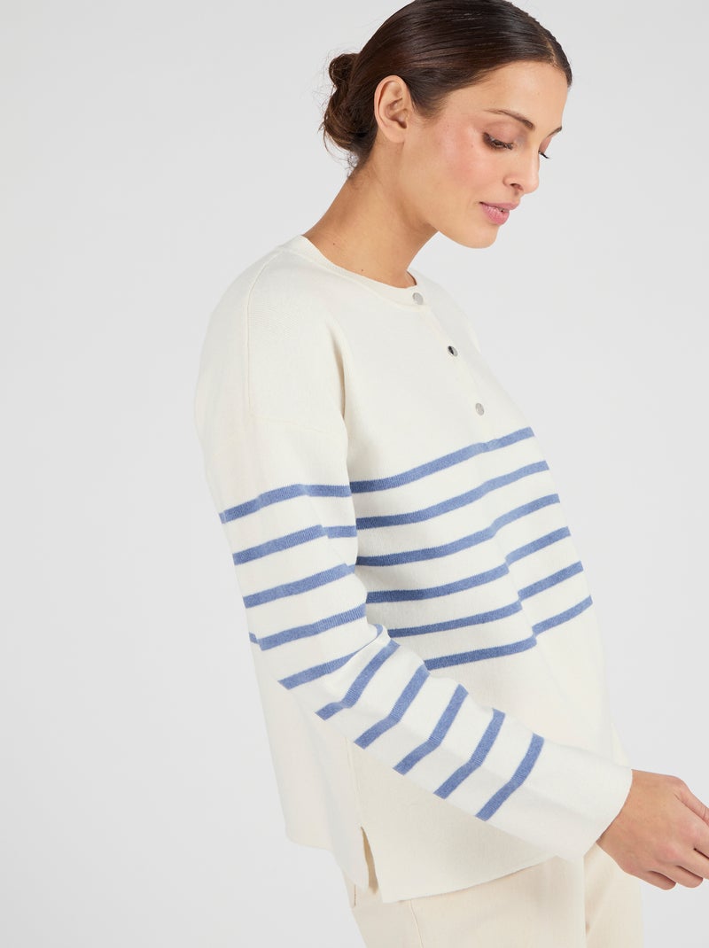 Marinière esprit sweat Thermolactyl - Damart Blanc - Kiabi