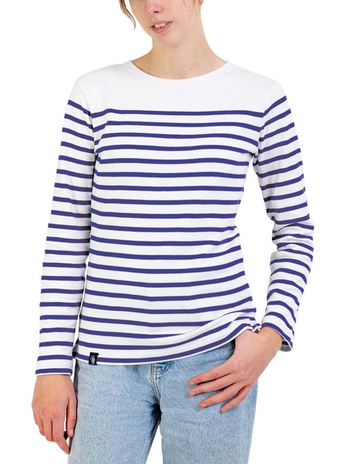 Marinière Femme Coton Bio Épais PIRIAC - Tee Shirt Manches Longues Rayé - Kiabi Marinière Femme Coton Bio Épais PIRIAC - Tee Shirt Manches Longues Rayé - Kiabi