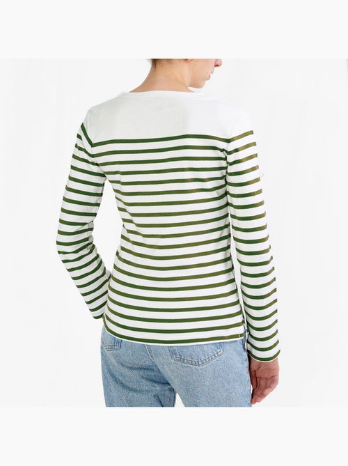 Marinière Femme Coton Bio Épais PIRIAC - Tee Shirt Manches Longues Rayé - Kiabi