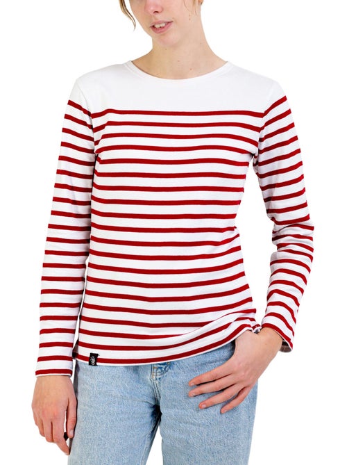 Marinière Femme Coton Bio Épais PIRIAC - Tee Shirt Manches Longues Rayé - Kiabi Marinière Femme Coton Bio Épais PIRIAC - Tee Shirt Manches Longues Rayé - Kiabi