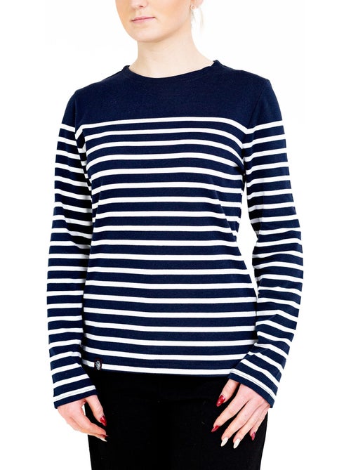 Marinière Femme Coton Bio Épais PIRIAC - Tee Shirt Manches Longues Rayé - Kiabi Marinière Femme Coton Bio Épais PIRIAC - Tee Shirt Manches Longues Rayé - Kiabi