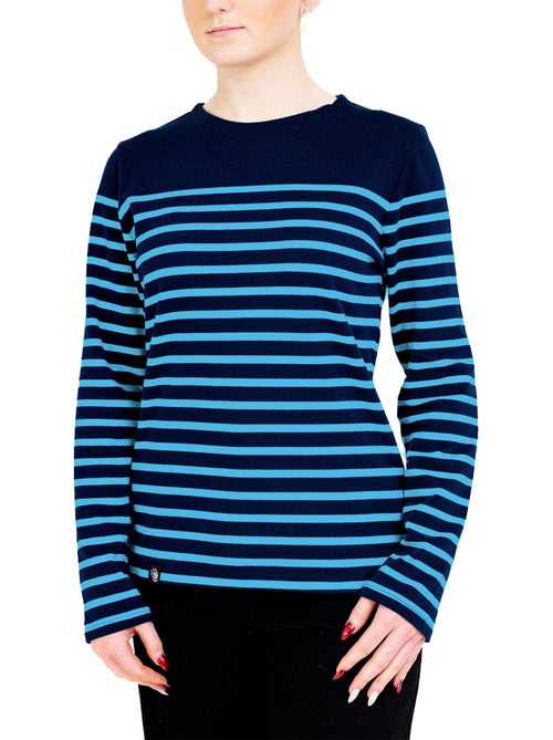 Marinière Femme Coton Bio Épais PIRIAC - Tee Shirt Manches Longues Rayé - Kiabi