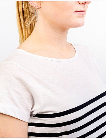 Marinière femme en coton léger 'breizh océan', t-shirt à rayures femme