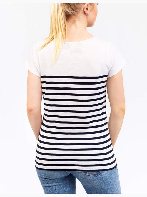 Marinière femme en coton léger 'breizh océan', t-shirt à rayures femme - Kiabi Marinière femme en coton léger 'breizh océan', t-shirt à rayures femme - Kiabi