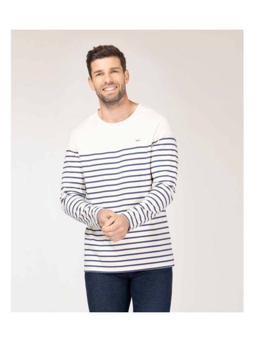 Marinière Homme grège rayé bleu - Kiabi