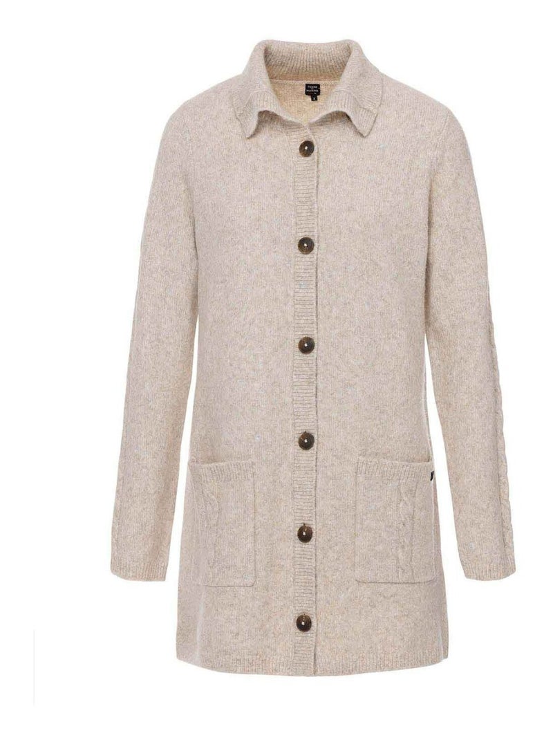 Marinière Homme manches courtes fond grège rayé bleu - Terre de Marins Beige - Kiabi