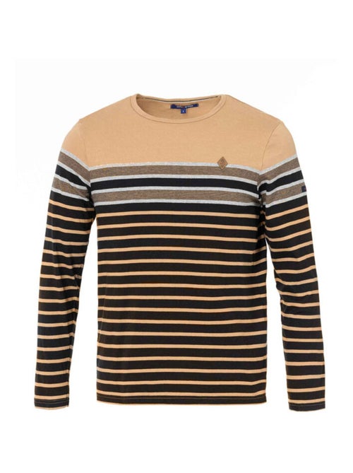 Marinière Homme manches longues noir/beige - Kiabi