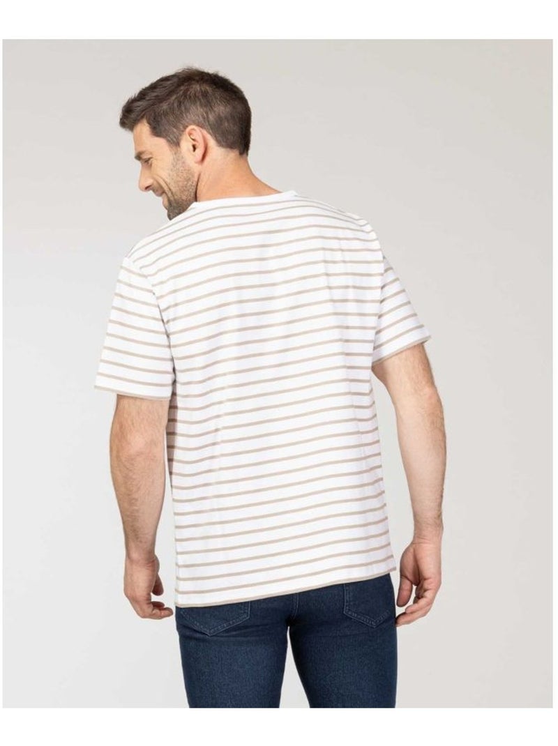 Mariniere manches courtes - Terre de Marins Blanc Beige - Kiabi