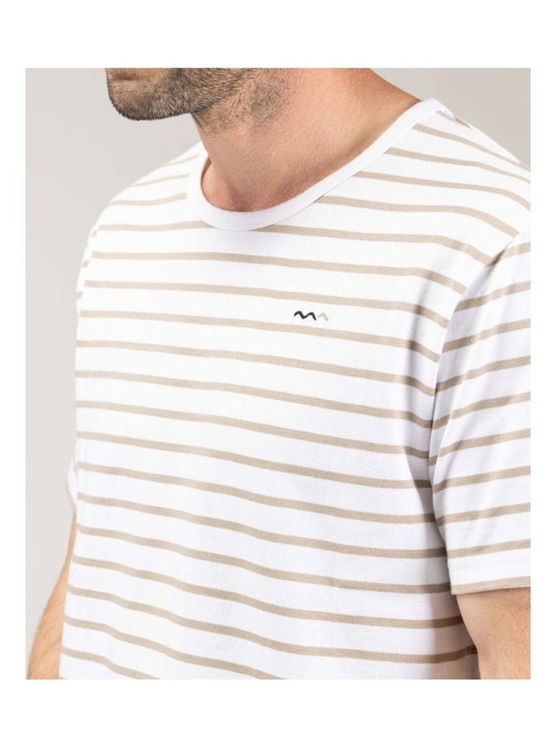 Mariniere manches courtes - Terre de Marins Blanc Beige - Kiabi