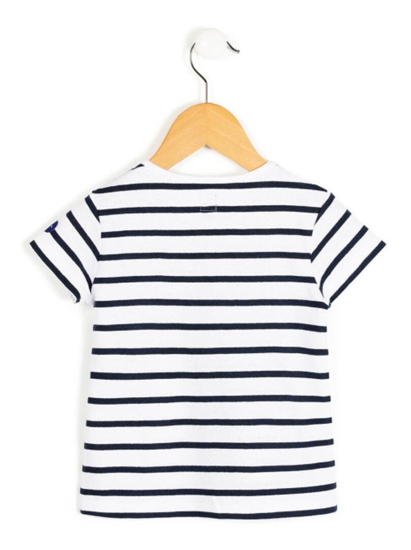 Mariniere manches courtes - Terre de Marins Blanc Bleu - Kiabi