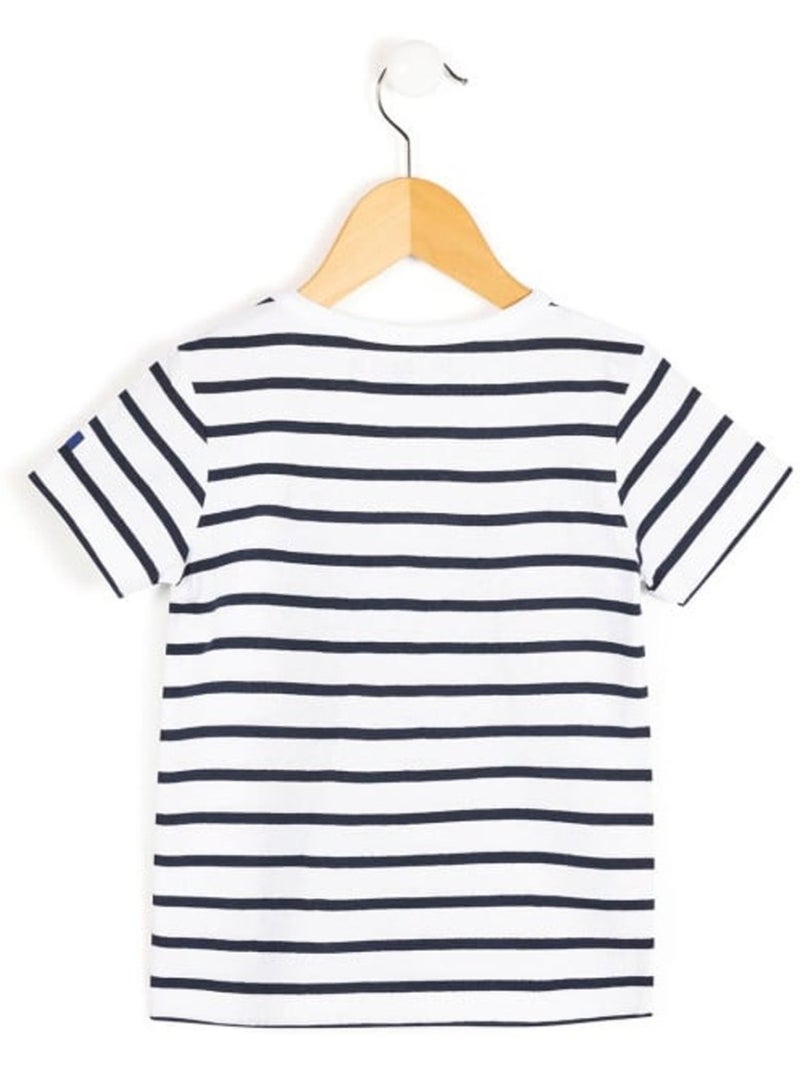 Mariniere manches courtes - Terre de Marins Blanc Bleu - Kiabi