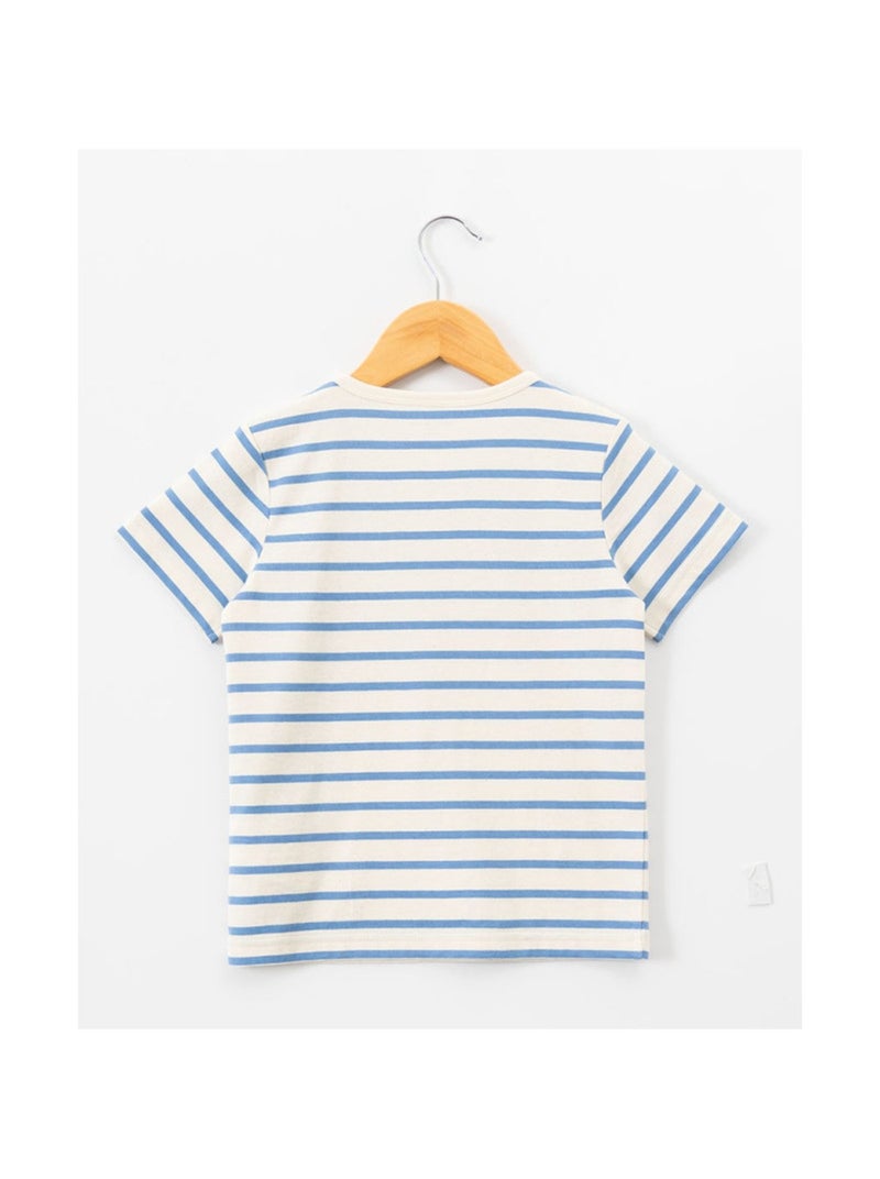Mariniere manches courtes - Terre de Marins Blanc Bleu - Kiabi