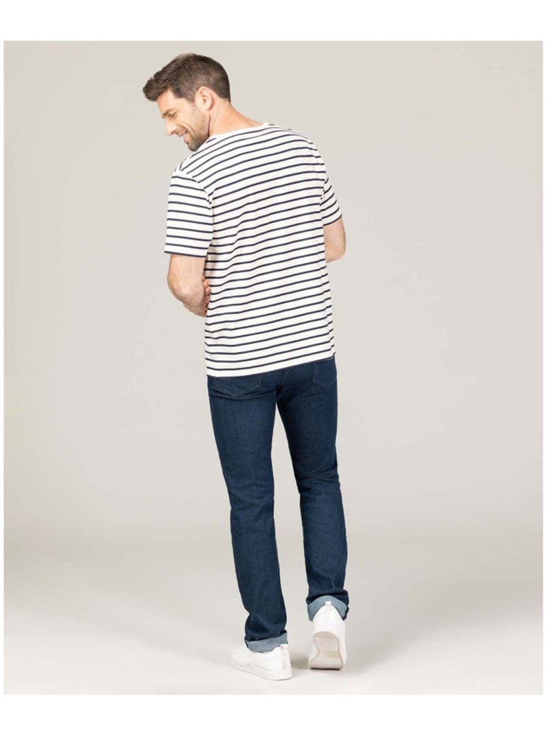 Mariniere manches courtes - Terre de Marins Blanc Bleu marine - Kiabi