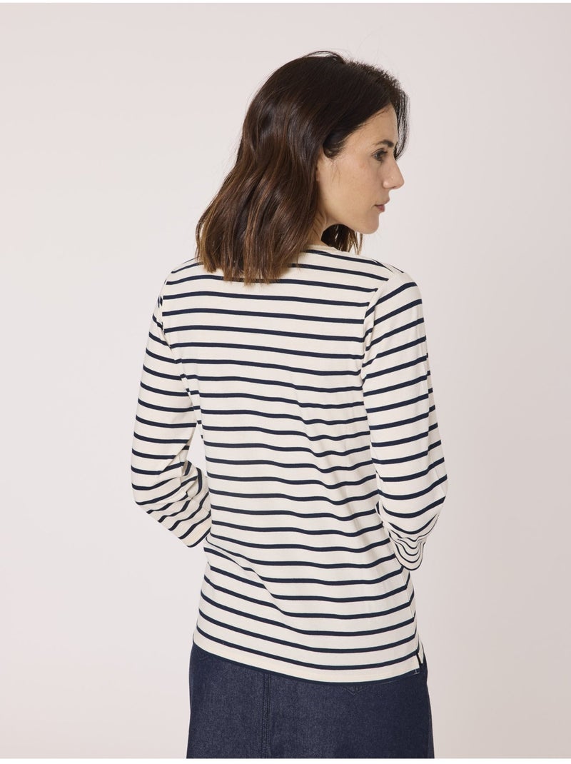 Mariniere manches courtes - Terre de Marins Blanc Bleu - Kiabi