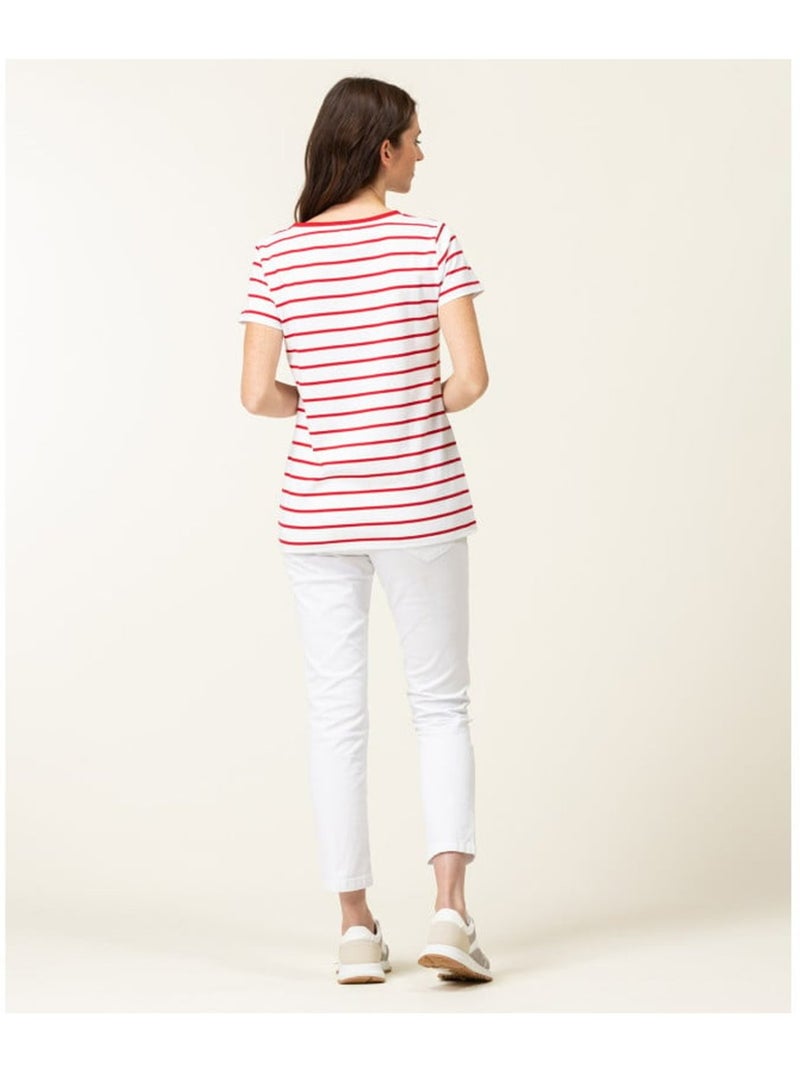 Mariniere manches courtes - Terre de Marins Blanc Rouge - Kiabi