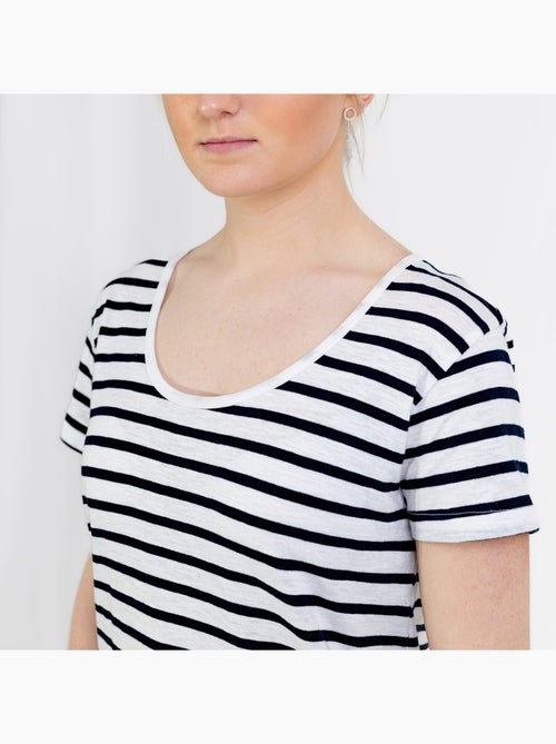 Marinière Manches Courtes 'Breizh Océan', T-shirt Été, 100% Coton léger - Kiabi