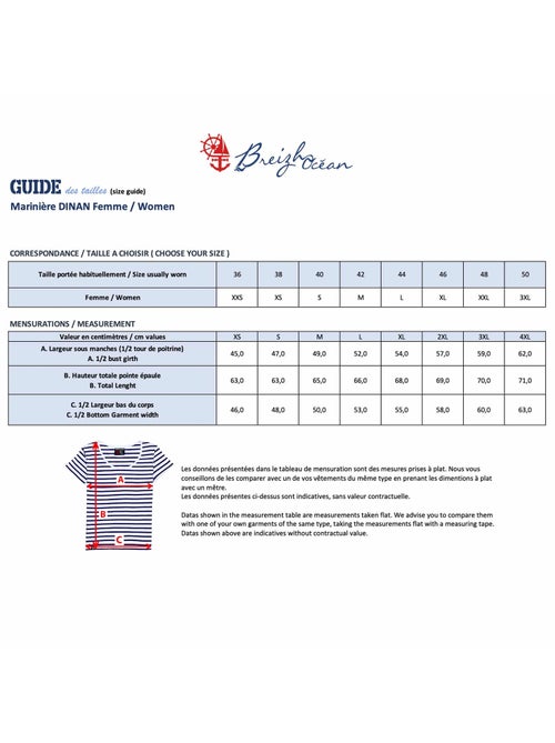 Marinière Manches Courtes 'Breizh Océan', T-shirt Été, 100% Coton léger - Kiabi