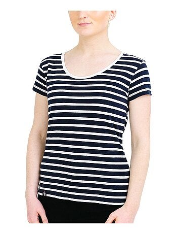 Marinière Manches Courtes 'Breizh Océan', T-shirt Été, 100% Coton léger