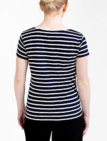 Marinière Manches Courtes 'Breizh Océan', T-shirt Été, 100% Coton léger