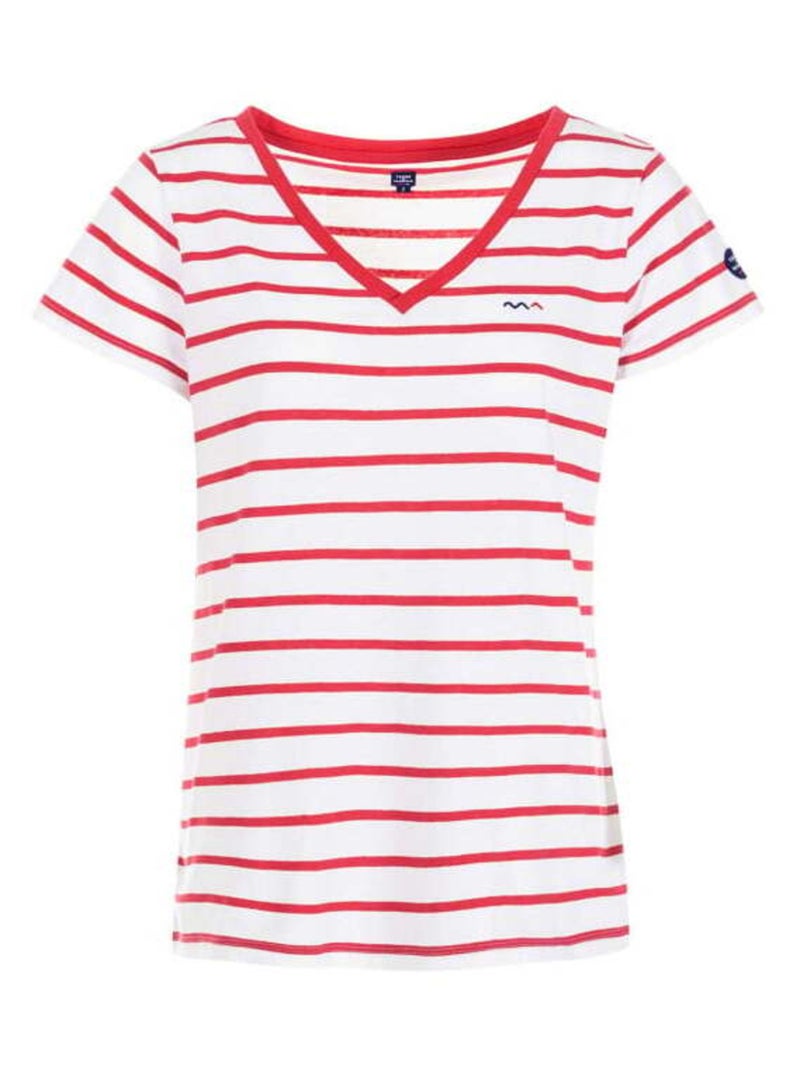 Marinière manches courtes Femme blanc rayé rose Rose - Kiabi