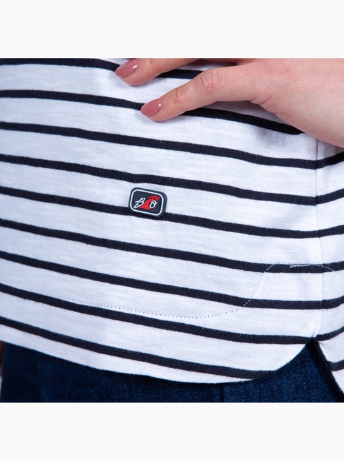 Marinière manches courtes Femme en Coton Bio 'Breizh Océan', Tshirt femme Rayé - Kiabi Marinière manches courtes Femme en Coton Bio 'Breizh Océan', Tshirt femme Rayé - Kiabi